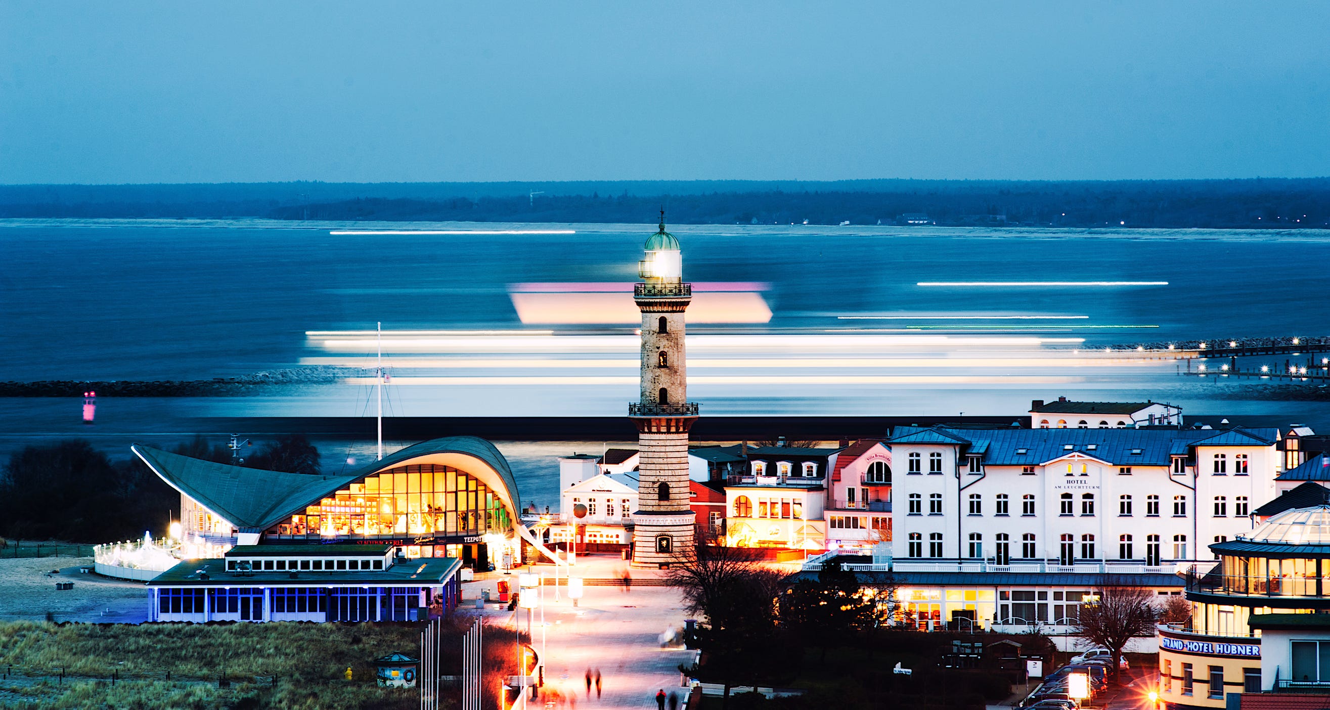 Foto von Warnemünde auf einer Leinwand